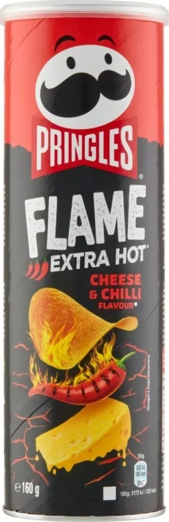 Pringles Chips Flame Spicy Cheese Chili 3 Körner X 160 Gramm