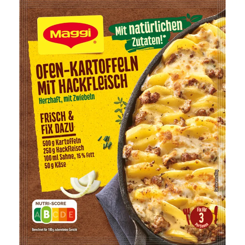 Maggi Fix Für Ofen Kartoffeln Mit Hackfleisch Mit Röstzwiebeln 34g 3 Maggi Fix Für Ofen Kartoffeln Mit Hackfleisch Mit Röstzwiebeln 34g