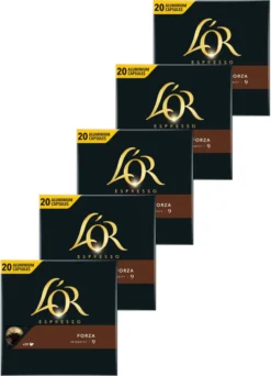 L'OR Kapseln Forza 9 Espresso 5 X 20 Nespresso®* Kompatible Kaffeekapseln