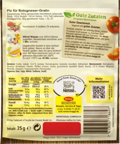 Maggi Fix Für Bologneser Gratin Fein Würzig Für Leckere Aufläufe 35g -Haribo || Tassimo || Senseo Verkaufsgeschäft 215c75934be0ccc6140ac2a56118fe6e