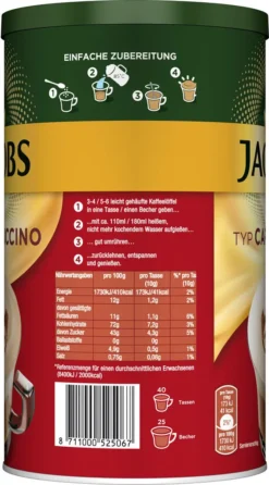 JACOBS Typ Cappuccino 6 X 400 G Dosen Feine Cremigkeit - Viel Schaum -Haribo || Tassimo || Senseo Verkaufsgeschäft 2177a4559713a6ef4bf60e3833783740