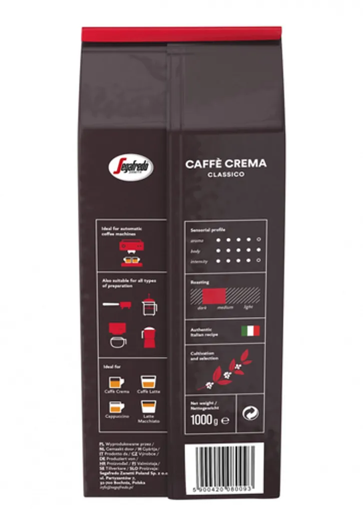 Segafredo Caffe Crema Classico, 1000 G, Ganze Bohne 6 Segafredo Caffe Crema Classico, 1000 G, Ganze Bohne – Bild 4
