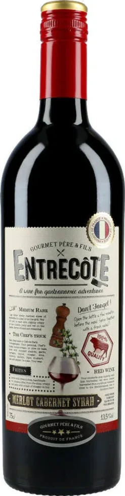 Entrecôte Merlot Cabernet Sauvignon Vin De Pays DOC Trocken | 13,5 % Vol | 0,75 L -Haribo || Tassimo || Senseo Verkaufsgeschäft 2890c16d8d5af269f3503f9385b38add