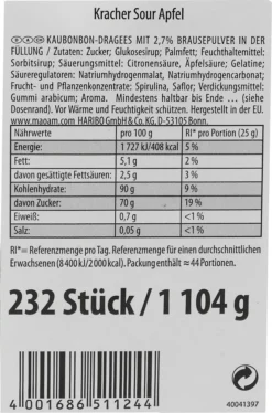 Haribo Maoam Kracher Sour Apfel Mit Prickelnder Brausefüllung 1100g -Haribo || Tassimo || Senseo Verkaufsgeschäft 297be7624f0acbe0bf47e57063fca466