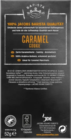 JACOBS Kapseln Barista Editions Caramel Cookie 7 10x10 Nespresso®* Kompatibel -Haribo || Tassimo || Senseo Verkaufsgeschäft 308ab876f3bacb0d9bdefa75943fea4f