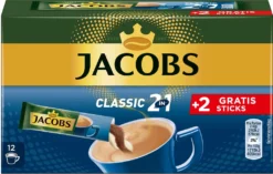 JACOBS Löskaffee Classic 2in1 Löslicher Kaffee 12 X 10+2 Sticks Instantkaffee -Haribo || Tassimo || Senseo Verkaufsgeschäft 30e1abe6ec9d3acb72632e60a49de7ae