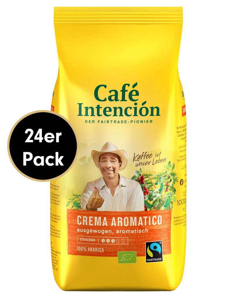 Kaffee-Mega-Sparpaket CREMA AROMATICO Von Café Intención, 24x1000g Bohnen 2 Kaffee-Mega-Sparpaket CREMA AROMATICO Von Café Intención, 24x1000g Bohnen