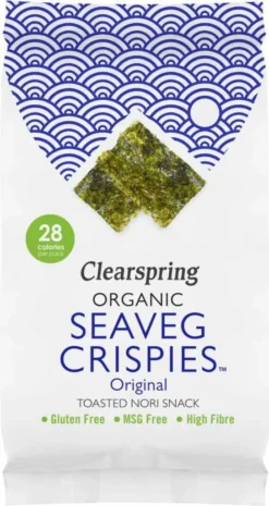 Natürliche Algenchips Seaveg Crispies Glutenfrei4 G Clearspring