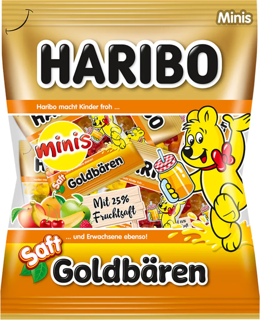 Haribo Saft Goldbären Minis Extraweich Mit 25% Fruchtsaft 220g 3 Haribo Saft Goldbären Minis Extraweich Mit 25% Fruchtsaft 220g