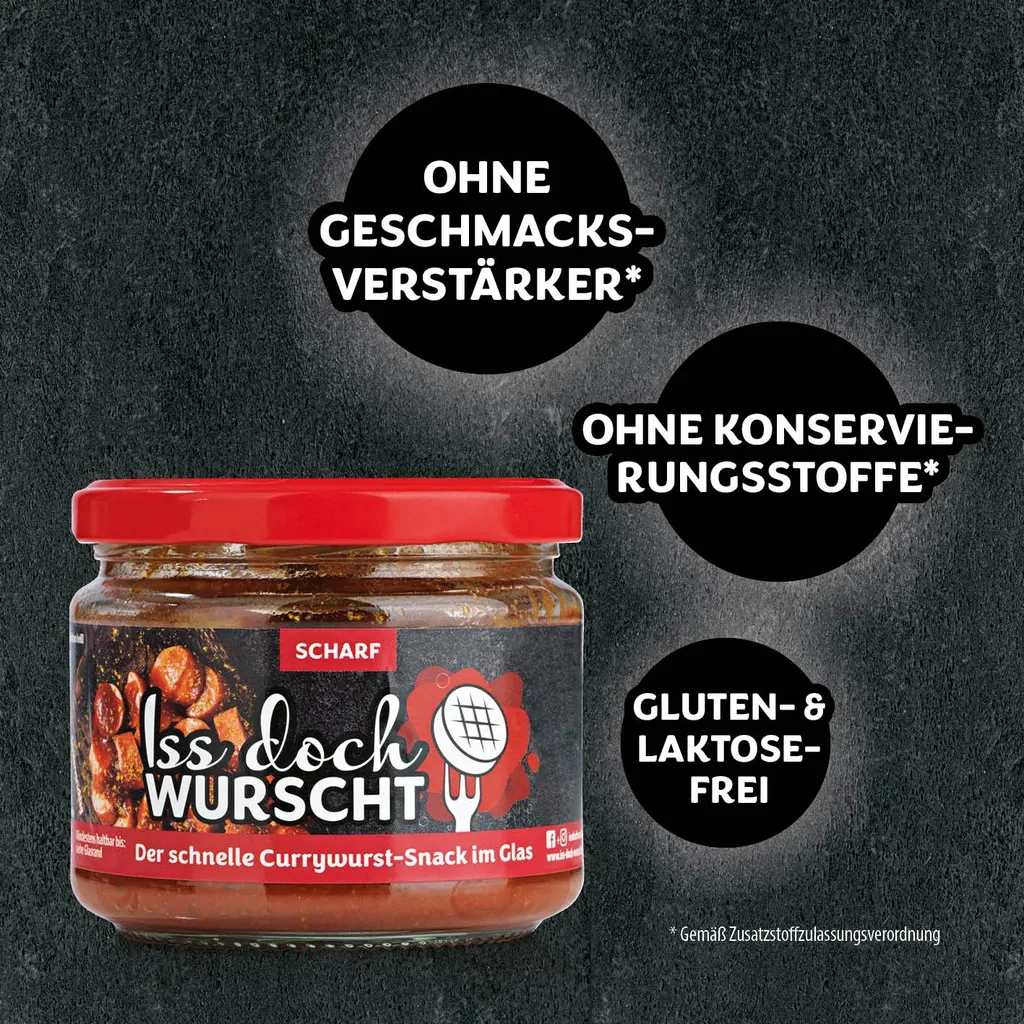 Iss Doch Wurscht Currywurst Snack Scharf 6er Set 6x 250g Wurst Rostbratwurst Ist 5 Iss Doch Wurscht Currywurst Snack Scharf 6er Set 6x 250g Wurst Rostbratwurst Ist – Bild 3