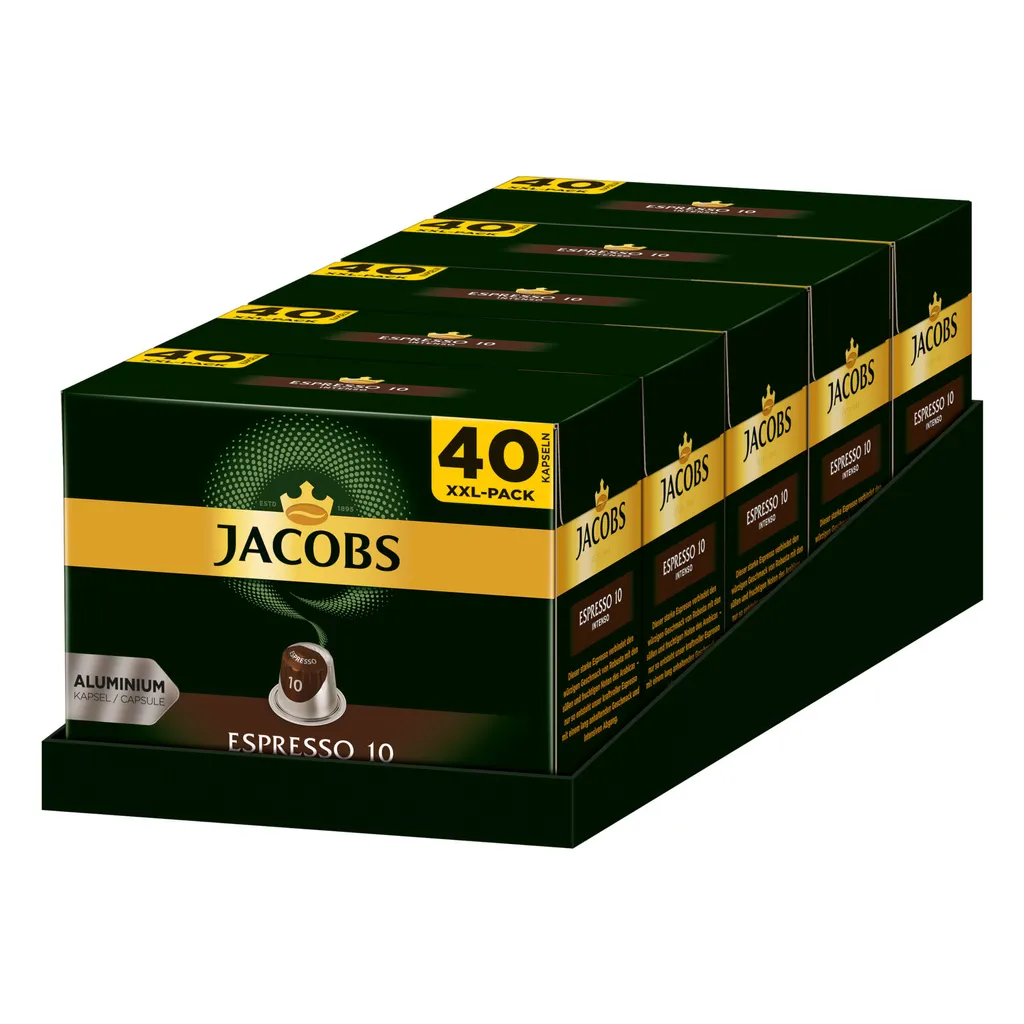 JACOBS Kapseln Espresso Intenso 5 X 40 Nespresso®* Kompatible Kaffeekapseln 4 JACOBS Kapseln Espresso Intenso 5 X 40 Nespresso®* Kompatible Kaffeekapseln – Bild 2