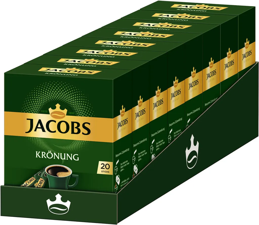 JACOBS Löskaffee Krönung 16 X 20 Sticks Löslicher Kaffee Instantkaffee 320 Getränke 4 JACOBS Löskaffee Krönung 16 X 20 Sticks Löslicher Kaffee Instantkaffee 320 Getränke – Bild 2