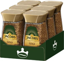 JACOBS Gold 6 X 100g Löslicher Kaffee 6 Gläser Instantkaffee Löskaffee -Haribo || Tassimo || Senseo Verkaufsgeschäft 3c06b2f494b02d7f71be62792d8ee52f