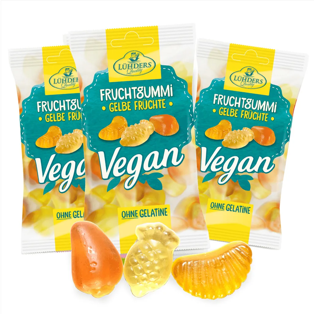 LÜHDERS - Exotische Früchte/ Gelbe Früchte, Vegane Fruchtgummis 3 LÜHDERS - Exotische Früchte/ Gelbe Früchte, Vegane Fruchtgummis