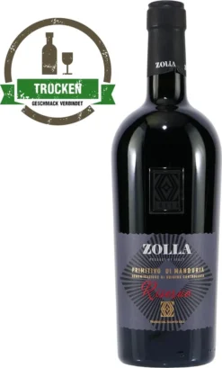 Vigneti Del Salento Zolla Primitivo Di Manduria Riserva DOC 2019 (0,75l) Trocken -Haribo || Tassimo || Senseo Verkaufsgeschäft 3d62564e052147f7a42e46fe49e46c3e