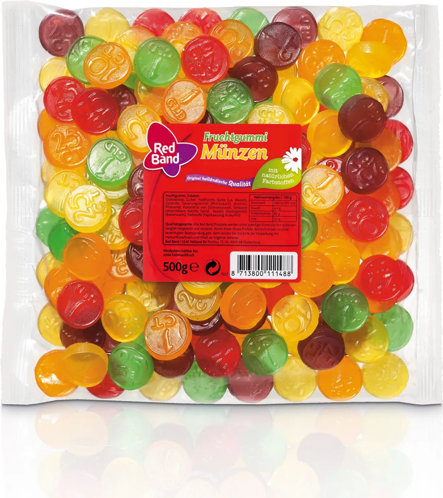 Red Band Fruchtgummi Münzen Fruchtig Süß 5fach Sortiert 500g 3 Red Band Fruchtgummi Münzen Fruchtig Süß 5fach Sortiert 500g