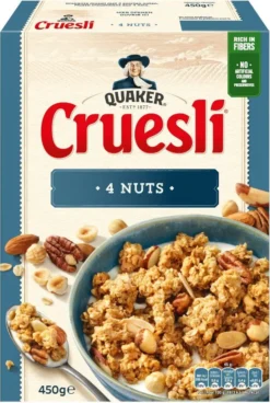 Quaker Cruesli 4 Nüsse 3 Packungen X 450 Gramm