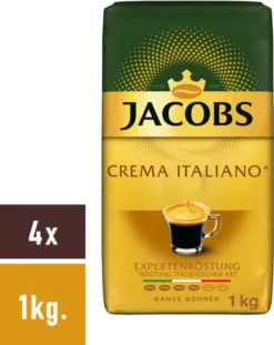 JACOBS Kaffeebohnen Expertenröstung Crema Italiano 4x1kg Ganze Kaffee Bohnen 19 JACOBS Kaffeebohnen Expertenröstung Crema Italiano 4x1kg Ganze Kaffee Bohnen -Haribo || Tassimo || Senseo Verkaufsgeschäft 4500c6e2c0848b6d159e2b269f386b13