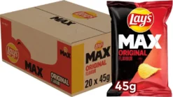 Lay's Max Gerippte Chips Natur Box 20 X 45 Gramm