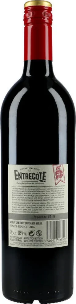 Entrecôte Merlot Cabernet Sauvignon Vin De Pays DOC Trocken | 13,5 % Vol | 0,75 L -Haribo || Tassimo || Senseo Verkaufsgeschäft 464bdccaa64973c822893a5c064293a6