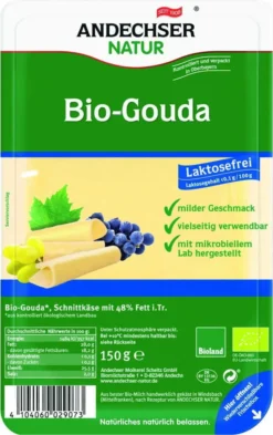 Gouda-Käsescheiben 48% Laktosefrei150 G Andechser Natur
