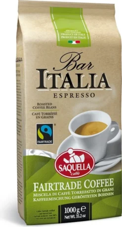 Caffe Bar Italia Fairtrade 1Kg Bohnen | Saquella