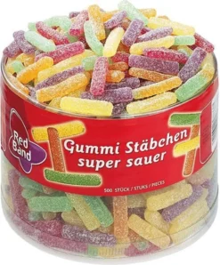 Red Band Fruchtgummi Stäbchen Super Sauer 500 Stück, 1000g -Haribo || Tassimo || Senseo Verkaufsgeschäft 552662405a15e7ee9da443f0efc15932