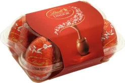 Lindt Lindor Eierkarton Milch Ostereier Sechserpack Präsentbox 168g