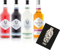 Tails Cocktails 4er Tasting Set Passion Fruit Martini + Espresso Martini + Berry Mojito + Classic Mojito Je 1L (14,90% Vol) - [Enthält Sulfite]
