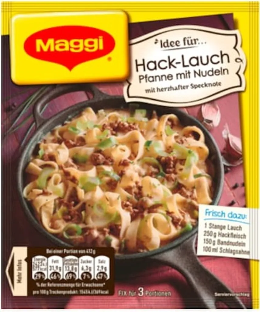 Maggi Fix Für Hack Lauch Pfanne Mit Nudeln Herzhaft Mit Specknote 42g 5 Maggi Fix Für Hack Lauch Pfanne Mit Nudeln Herzhaft Mit Specknote 42g – Bild 3