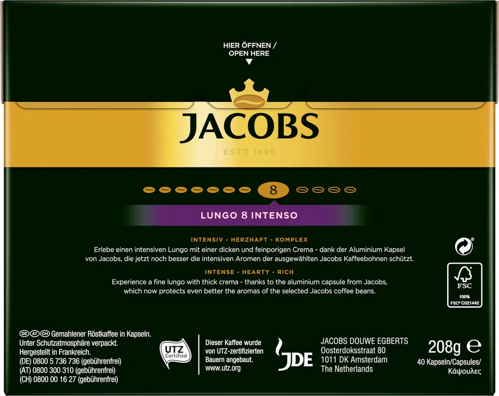 Jacobs Lungo 8 Intenso XXL-Pack | 40 Nespresso® Komp. Kapseln 5 Jacobs Lungo 8 Intenso XXL-Pack | 40 Nespresso® Komp. Kapseln – Bild 3