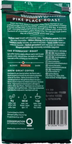 Nestlé® Starbucks Pike Place Roast, Medium, Ganze Bohne, 200 G -Haribo || Tassimo || Senseo Verkaufsgeschäft 5e3f7258f73fa7686a5ebb74696caee4