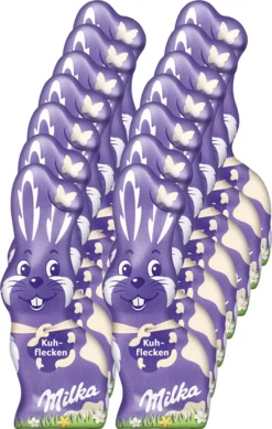 Milka Schmunzelhase Kuhflecken Osterhase Hohlfigur 100g 14er Pack