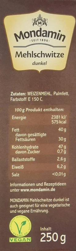 Mondamin Klassische Mehlschwitze Dunkel Ideal Für Soßen 250g 4er Pack -Haribo || Tassimo || Senseo Verkaufsgeschäft 62f9dfec048a9a27b031095e4e5fdd85