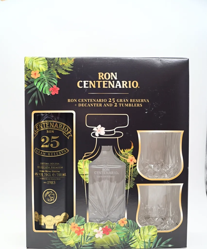 Ron Centenario 25 Jahre - GP Mit Decanter + 2 Gläser 0,7l 40%vol. 4 Ron Centenario 25 Jahre - GP Mit Decanter + 2 Gläser 0,7l 40%vol. – Bild 2