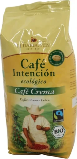 Café Intención Ecológico Caffè Crema | Fairtrade | Ganze Bohne | 1000g -Haribo || Tassimo || Senseo Verkaufsgeschäft 6621be12a4eae0a7d71aa4ca69f0ef0a