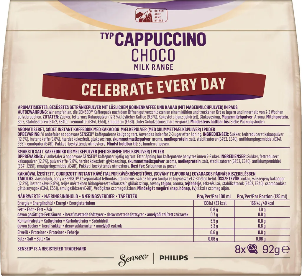 Senseo Cappuccino Choco | 8 Kaffeepads 3 Senseo Cappuccino Choco | 8 Kaffeepads