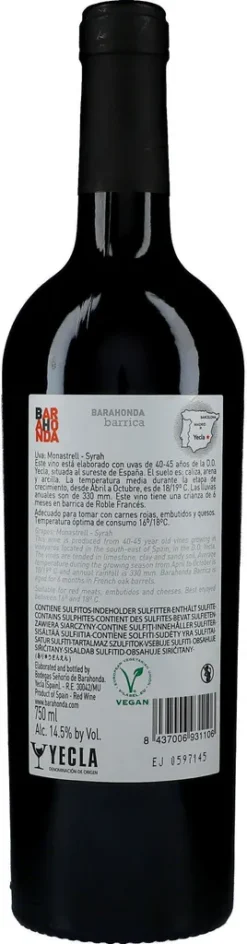 Barahonda Barrica Tinto (Monastrell - Syrah) – 2018 -Haribo || Tassimo || Senseo Verkaufsgeschäft 6b4e84edd90b8640ff7367874c88fe9a
