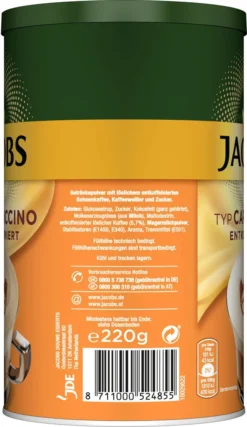 JACOBS Typ Cappuccino Entkoffeiniert 8 Dosen (8 X 220 G) -Haribo || Tassimo || Senseo Verkaufsgeschäft 710abf14fc684c218151b1b6e46a0d9a