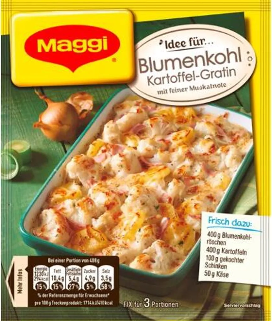 Maggi Fix Für Blumenkohl Kartoffel Gratin Mit Petersilie 51g 5 Maggi Fix Für Blumenkohl Kartoffel Gratin Mit Petersilie 51g – Bild 3