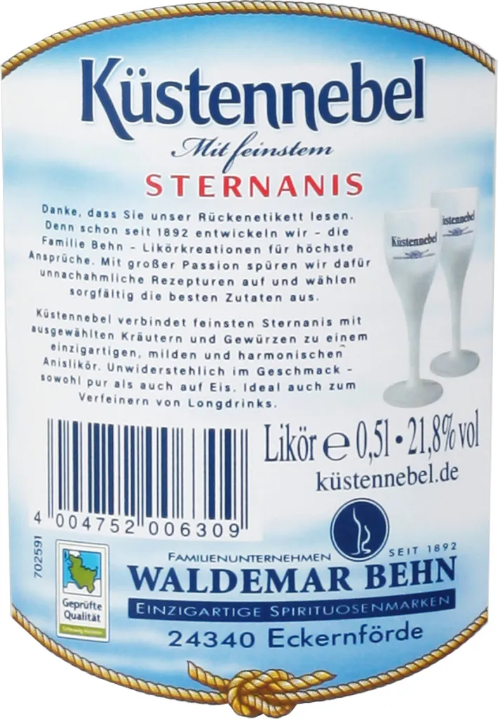 Küstennebel Sternanis Likör | 21,8 % Vol | 0,5 L 7 Küstennebel Sternanis Likör | 21,8 % Vol | 0,5 L – Bild 5
