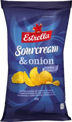 Estrella Sourcream & Onion Kartoffelchips, 275g