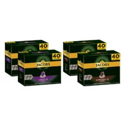 JACOBS Kapseln Nespresso®* Kompatibel 2 X 40 Lungo 8 Intenso + 2 X 40 Espresso 10 Intenso XXL-Pack - Insgesamt 160 Getränke -Haribo || Tassimo || Senseo Verkaufsgeschäft 73c7c7f606a92b91115ff5429b753cb2