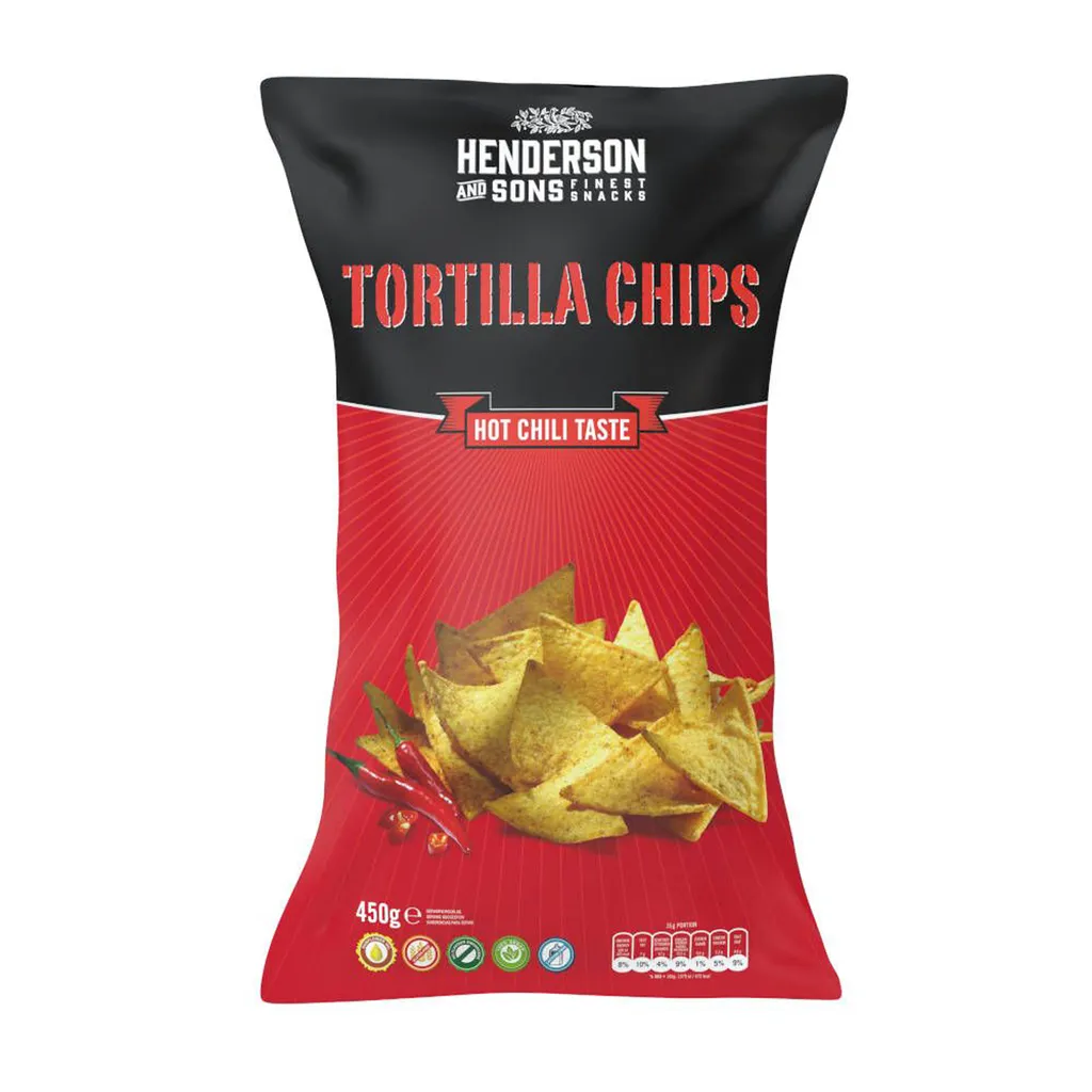 Henderson And Sons Tortilla Chips Hot Chili Taste Kartoffelchips 450g 3 Henderson And Sons Tortilla Chips Hot Chili Taste Kartoffelchips 450g