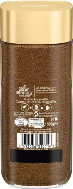 Nestlé® Nescafé Gold Das Original, Löslicher Bohnenkaffee, Kaffee, Gemahlener Röstkaffee, Glas, 100 G -Haribo || Tassimo || Senseo Verkaufsgeschäft 80fed8a36e910512b23dc0d0f338be2f