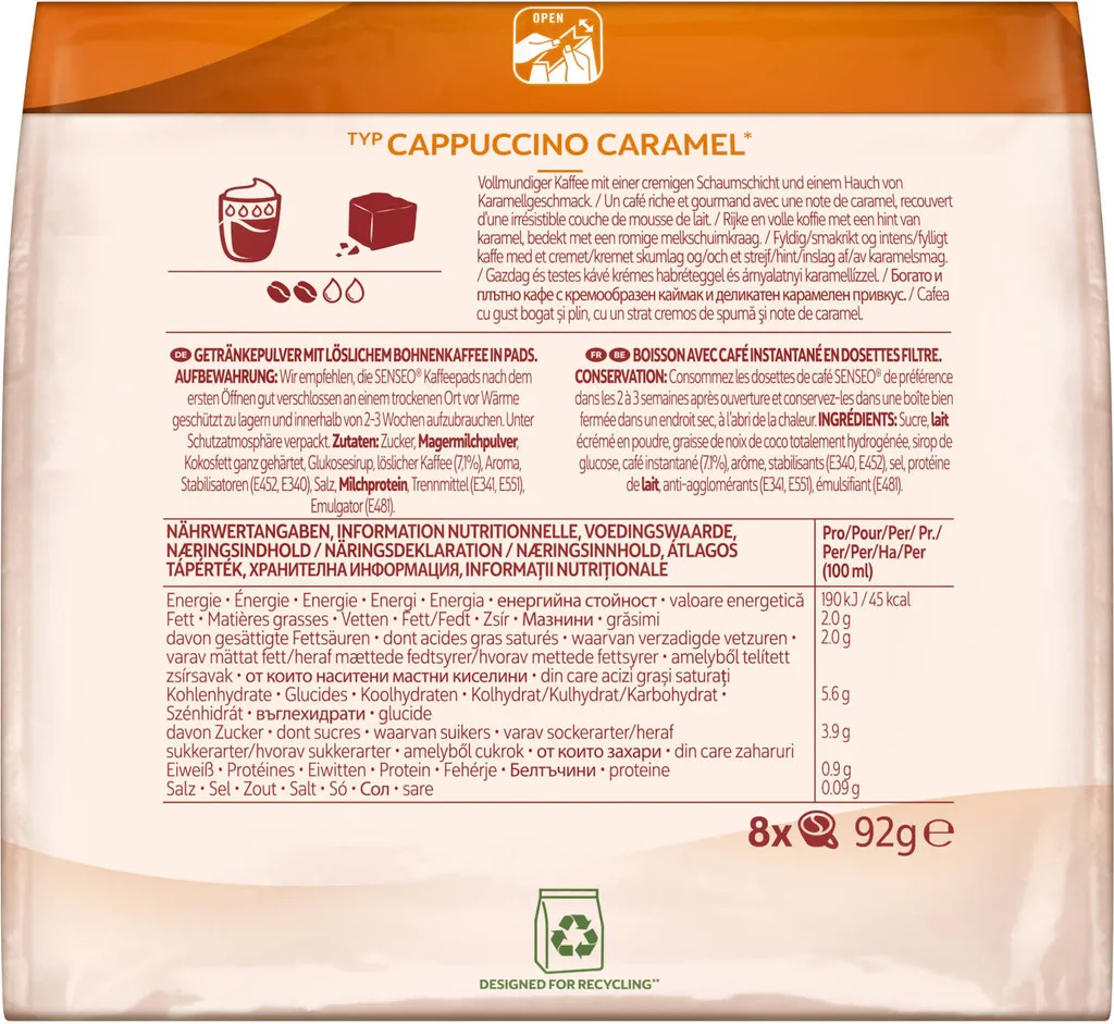 SENSEO Typ Cappuccino Caramel Pads 10er Pack 10 X 8 Getränke 7 SENSEO Typ Cappuccino Caramel Pads 10er Pack 10 X 8 Getränke – Bild 5