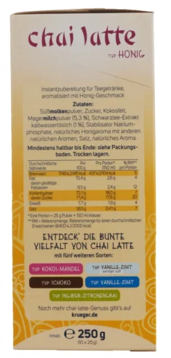 Krüger You Chai Latte Typ Honig Lovely India Extra Cremig | 10 Portionen -Haribo || Tassimo || Senseo Verkaufsgeschäft 8b6de237e8d22594cb2a00c59f513497