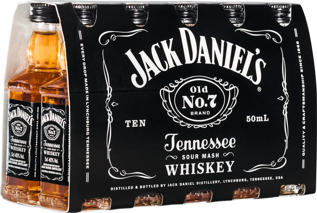 Jack Daniel's Old No. 7 Tennessee Whiskey | 40 % Vol | 10 X 0,05 L 3 Jack Daniel's Old No. 7 Tennessee Whiskey | 40 % Vol | 10 X 0,05 L