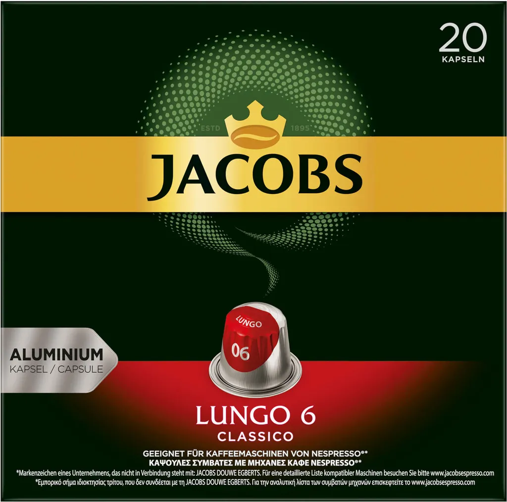 JACOBS Kapseln Lungo 6 Classico & Decaffeinato 6 Je 100 Nespresso®* Kompatibel 5 JACOBS Kapseln Lungo 6 Classico & Decaffeinato 6 Je 100 Nespresso®* Kompatibel – Bild 3