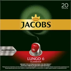 JACOBS Kapseln Nespresso®* Kompatibel Je 20 Kapseln Lungo 6 Classico + Decaffeinato 6 Lungo + Lungo 8 Intenso + Espresso 12 Ristretto - Insgesamt 160 Getränke -Haribo || Tassimo || Senseo Verkaufsgeschäft 8d1d1419b56d4e27627f48482b5daebe